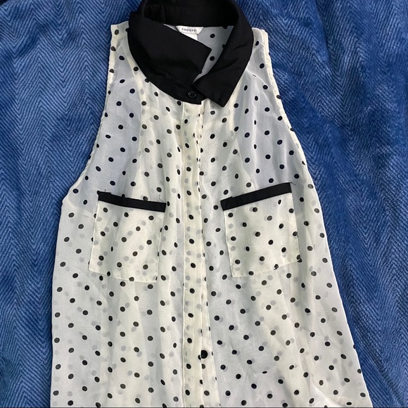 Shear Polka Dot Tank Top - Picture 7 of 9